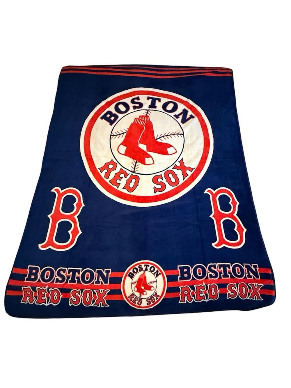 Vintage Boston Red Sox Plush Blanket/Pillow Sham The Northwest Co MLB Twin Size